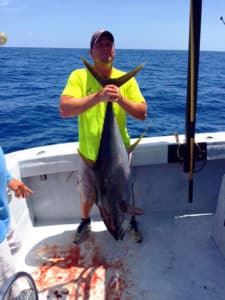 yellowfin tuna caught from charter fishing trip