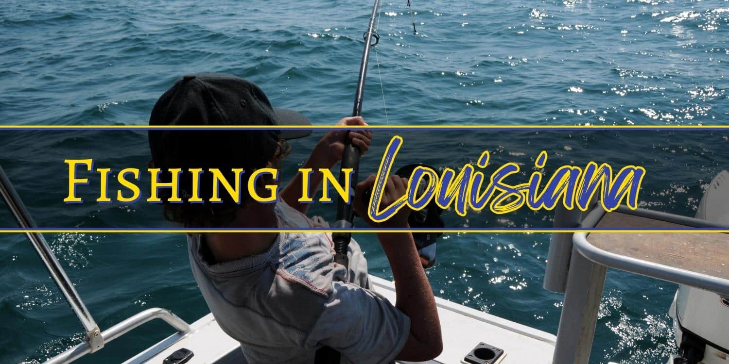 A person on a charter fishing trip, fishing off of the back of a boat.