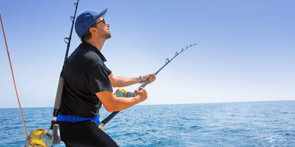 A person enjoying some springtime offshore fishing