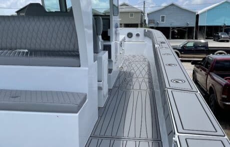 Razor Cat 42' offshore charter fishing boat deck view