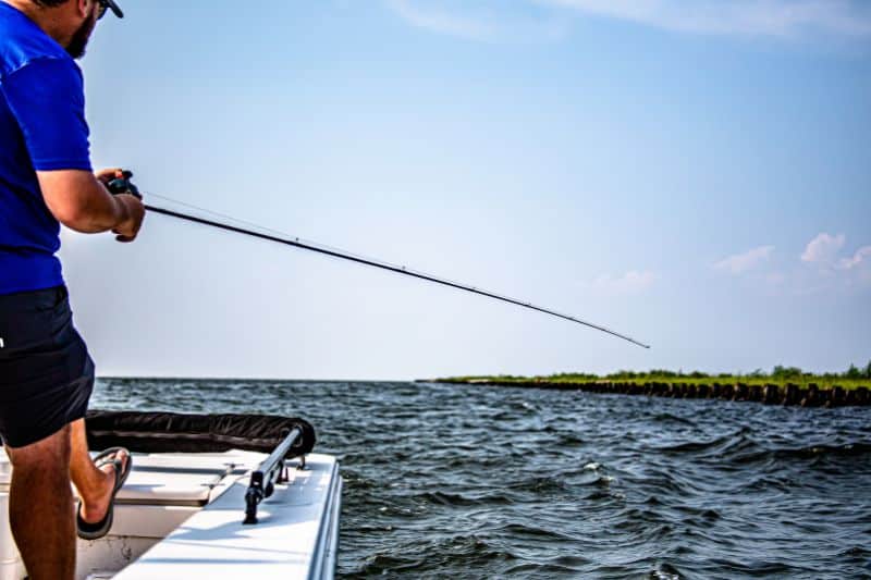 Man inshore fishing in Venice Louisiana