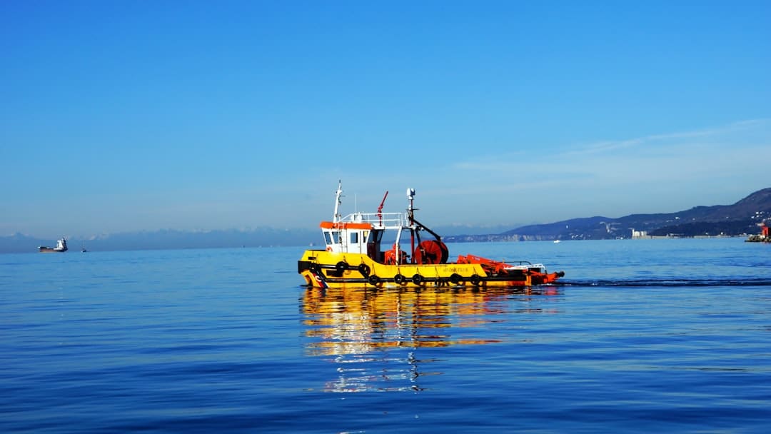 Offshore fishing boat on water